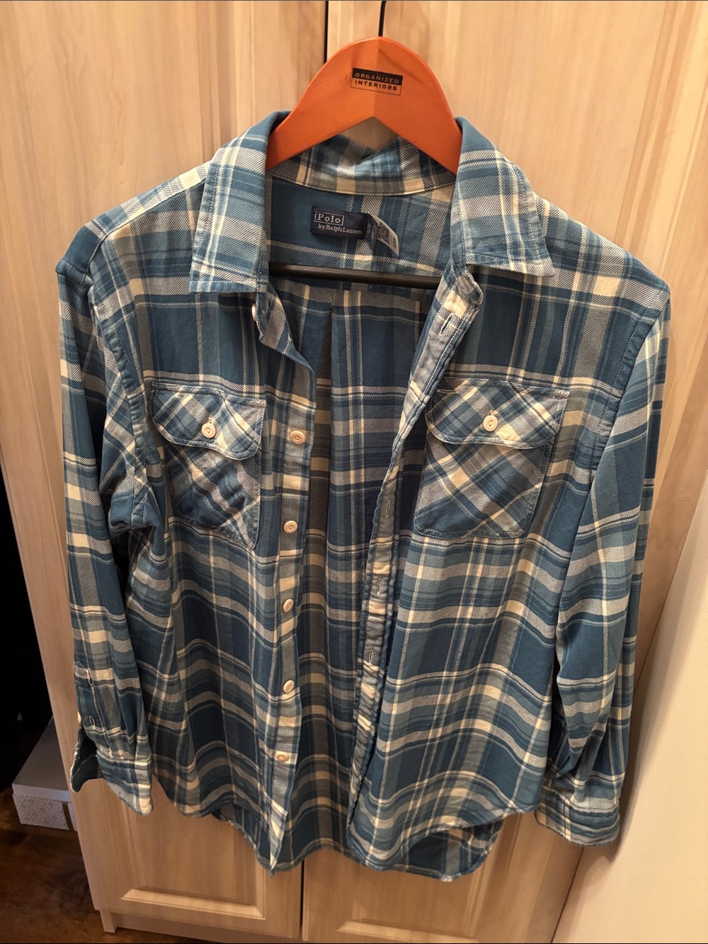 Polo by Ralph Lauren Teal and Cream Plaid Button-Down Shirt
